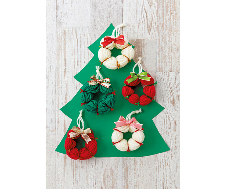 クリスマス「毛糸のミニリース」